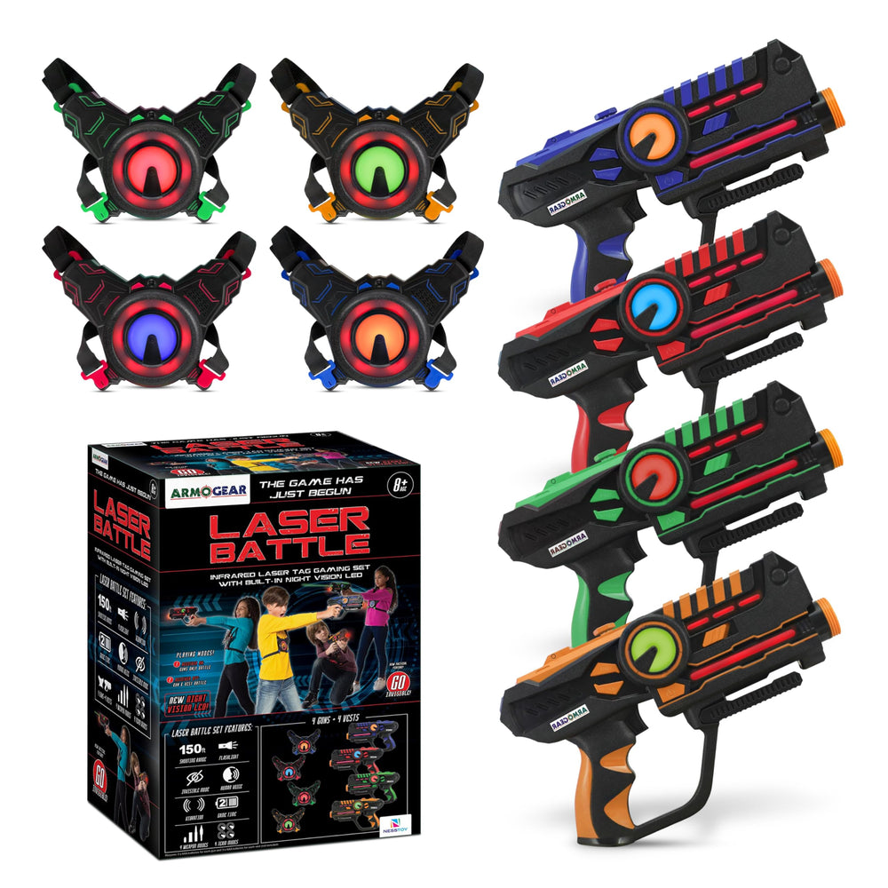 ArmoGear laser tag quad set ready for backyard battles with immersive sounds.
