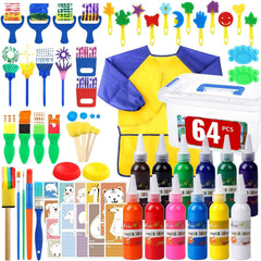 AROIC 12-color paint bottles close-up, vibrant hues for color mixing and education.