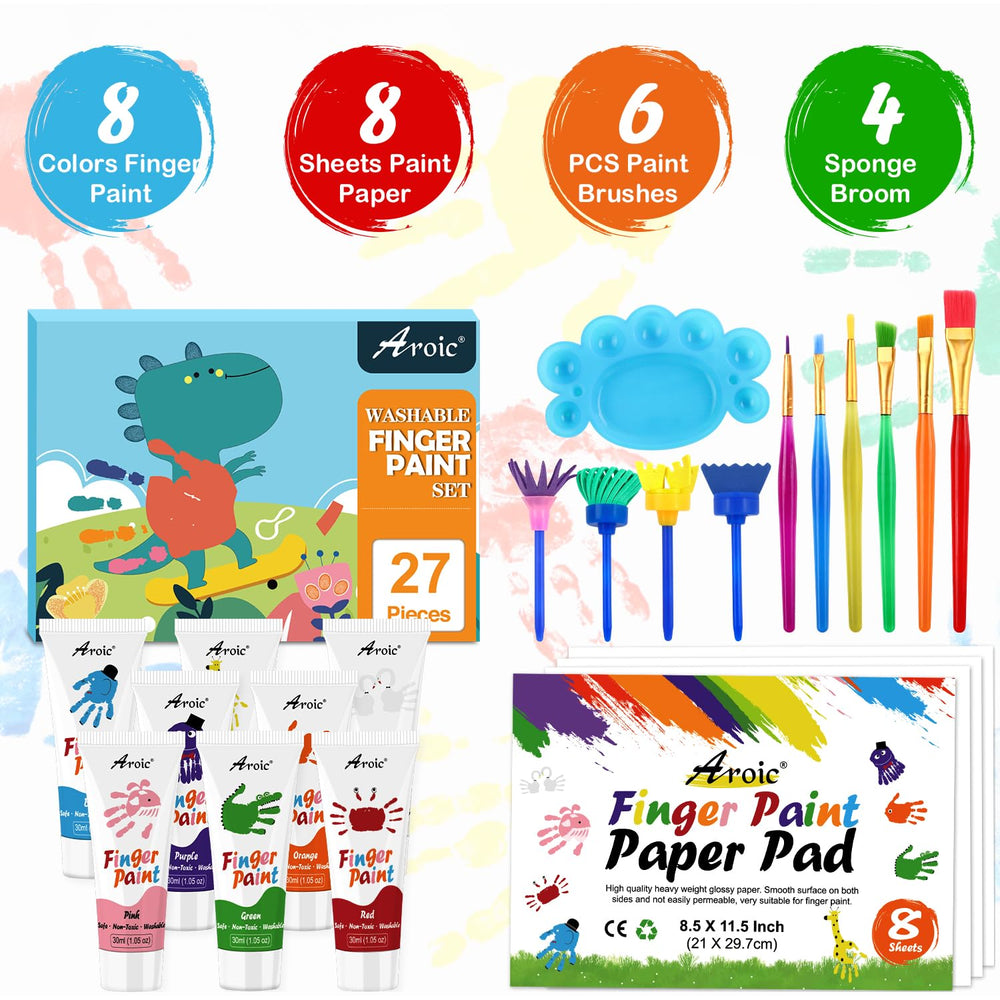 AROIC finger paint paper sheets for smooth color spread during art.