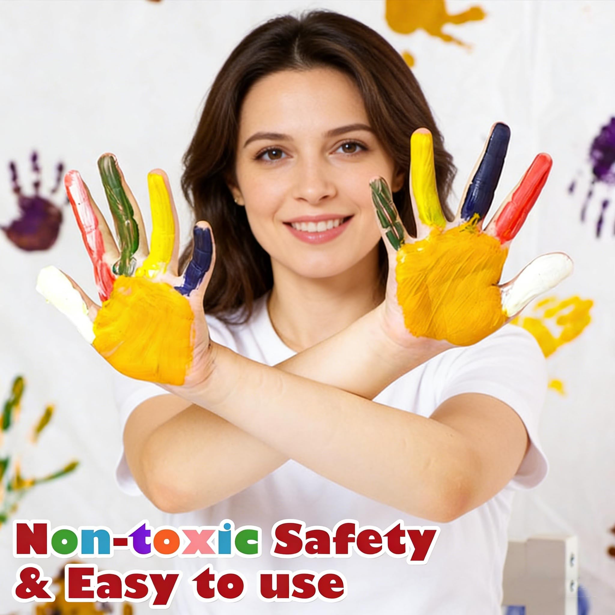 AROIC safe non-toxic paint ensures gentle skin contact during art time.