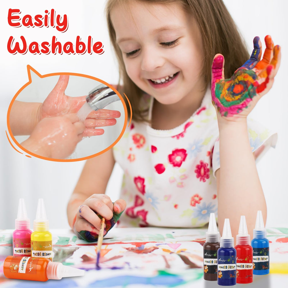 AROIC Silky-texture finger paints provide smooth, vivid artwork experiences.