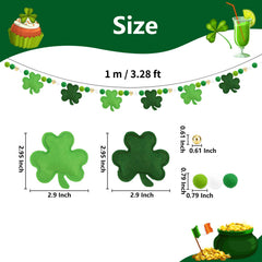 Arosche felt balls and shamrock banner—bright 3D wall decor.