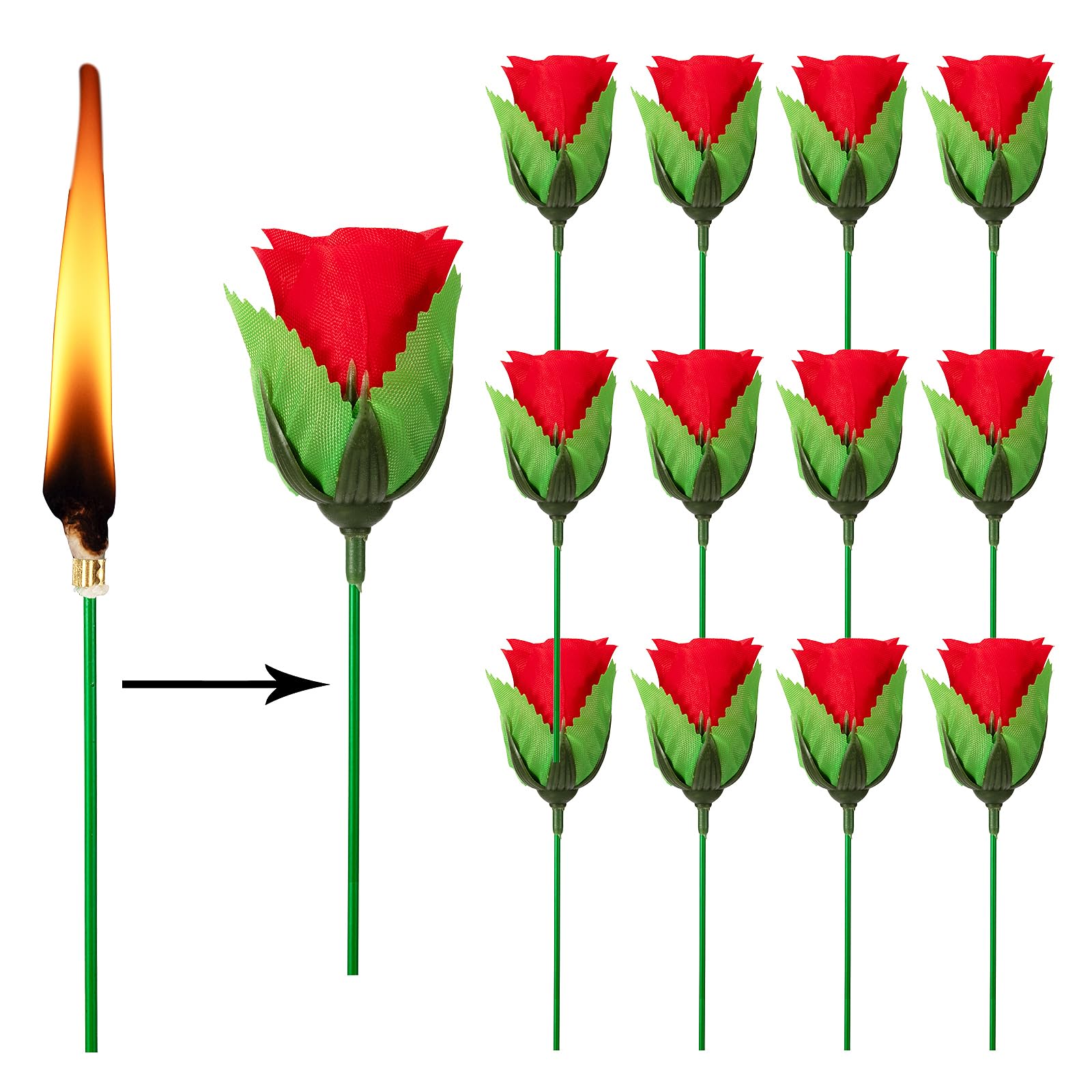 Arouselove Fire Rose stage prop showing dramatic flame effect for live performances