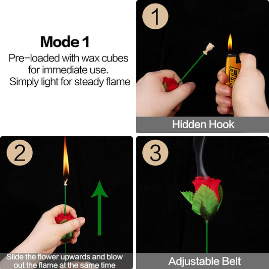 Arouselove Fire Rose wax block ready-to-use for instant flame tricks