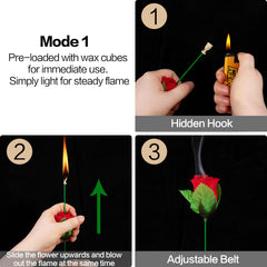 Arouselove Fire Rose wax block ready-to-use for instant flame tricks