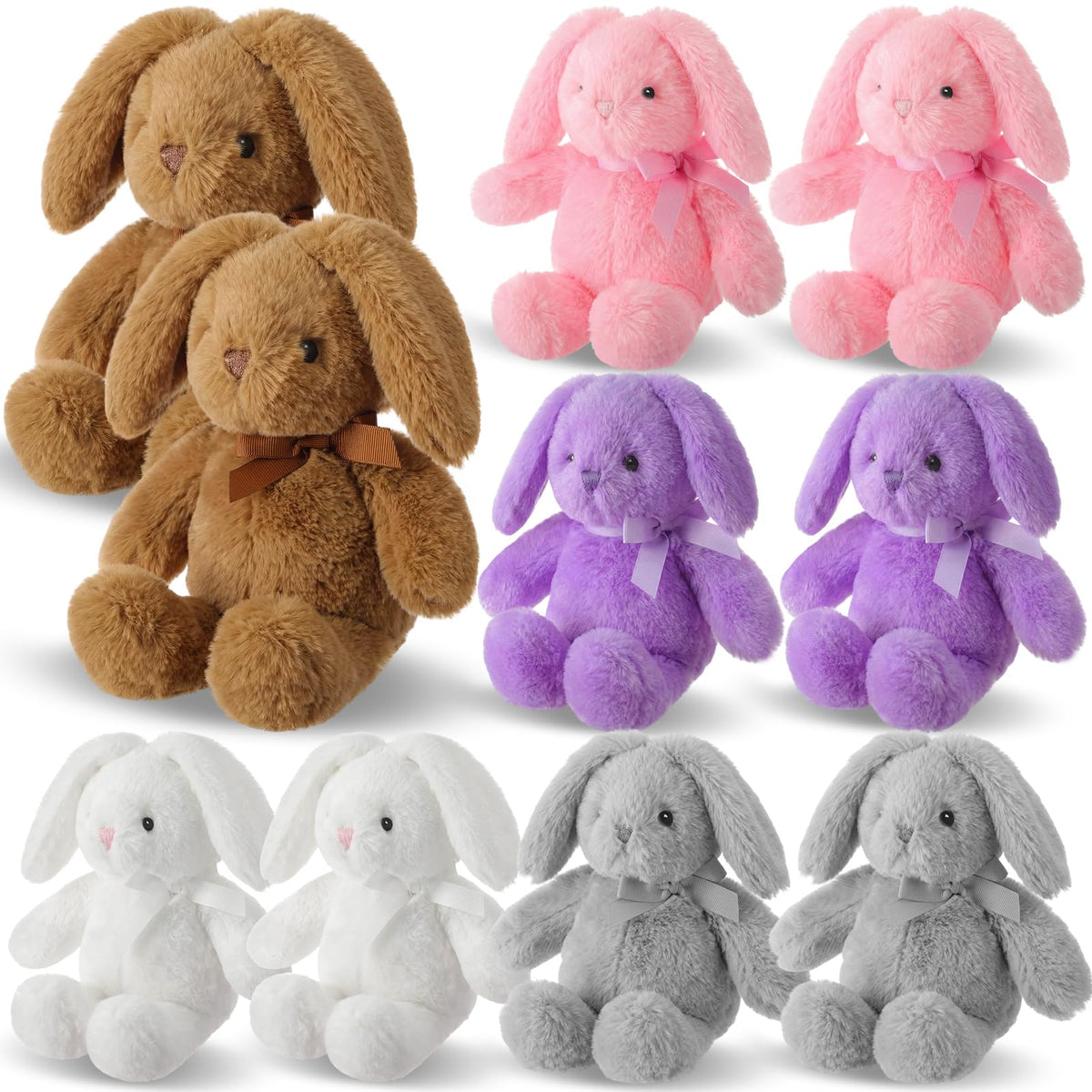 Arrowbash 10-pack bunny plush front view for cuddly play.