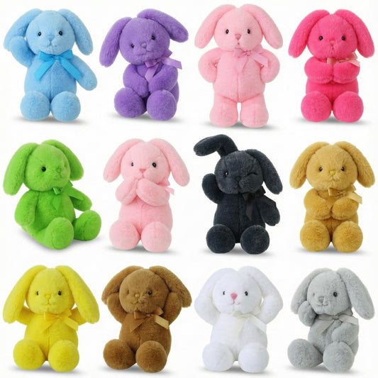 Arrowbash 12-inch white bunny plush for comforting hugs and kid-friendly play.