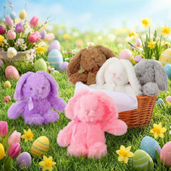 Arrowbash bunny plush display setup for retail or classroom.
