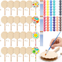 Arrowbash DIY rattle set blank wooden rattle for personalized crafts and kid-friendly painting.