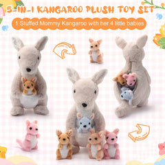 Arrowbash blue baby kangaroo plush for cuddle time.