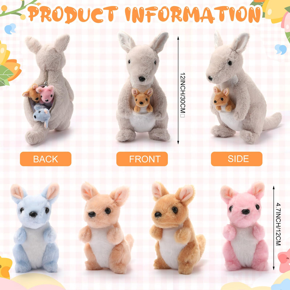 Arrowbash pink baby kangaroo plush for imaginative play.