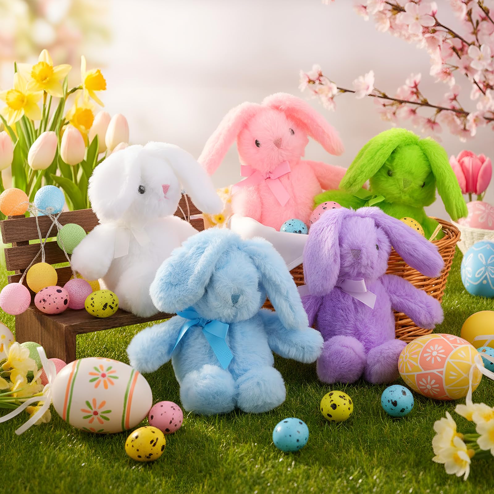 Arrowbash long-eared bunny plush adds cute charm to any room decor.