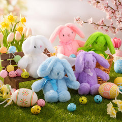 Arrowbash long-eared bunny plush adds cute charm to any room decor.