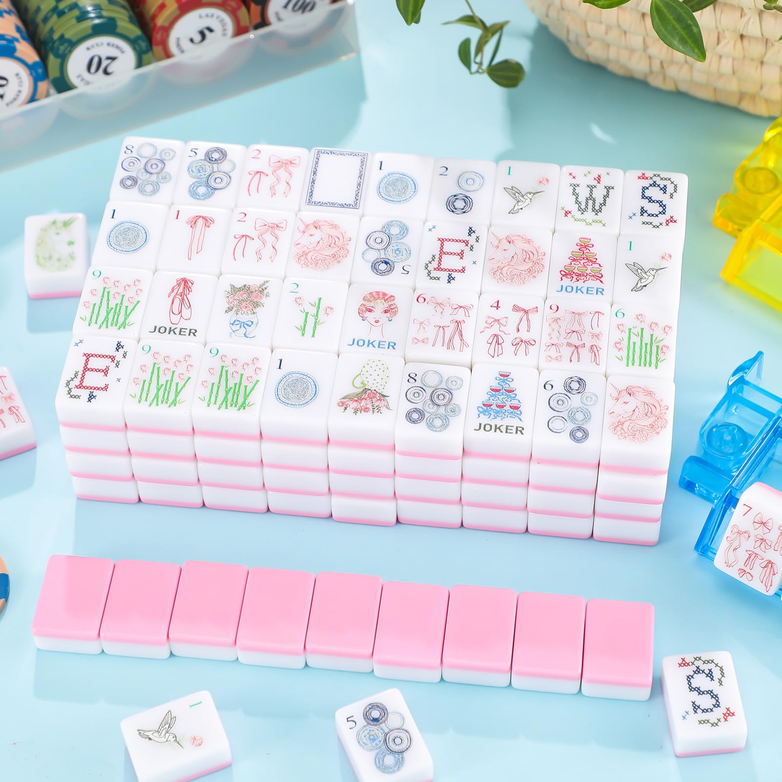 Arrowbash flower joker tiles add variety for American mahjong play sessions.
