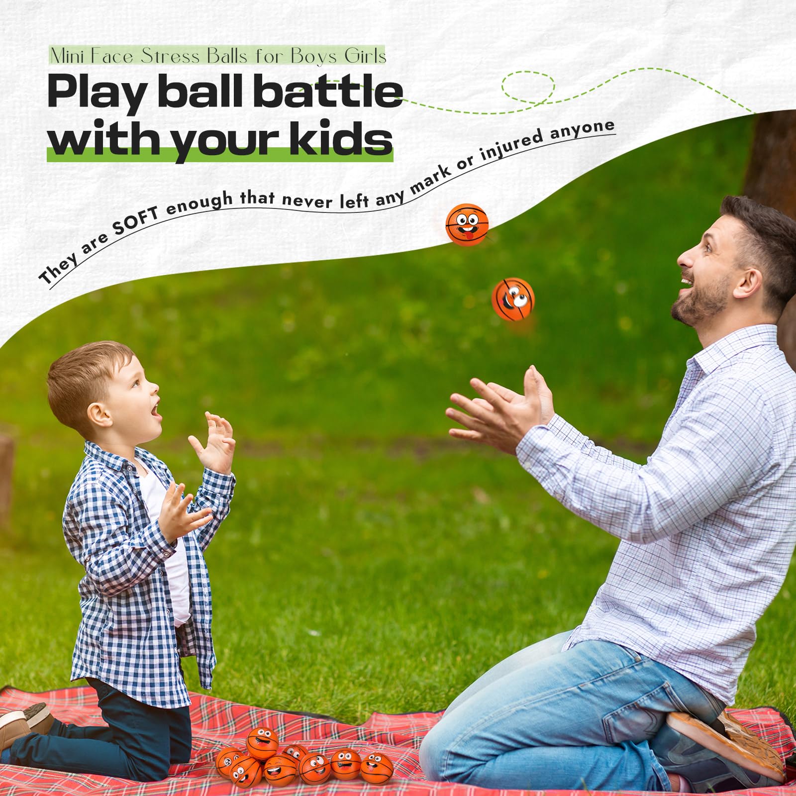 Arrowbash mini basketball stress ball with angry face to release hand tension