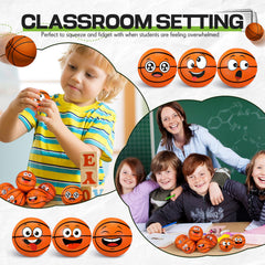 Arrowbash mini basketball stress ball with silly face for playful relief and dexterity