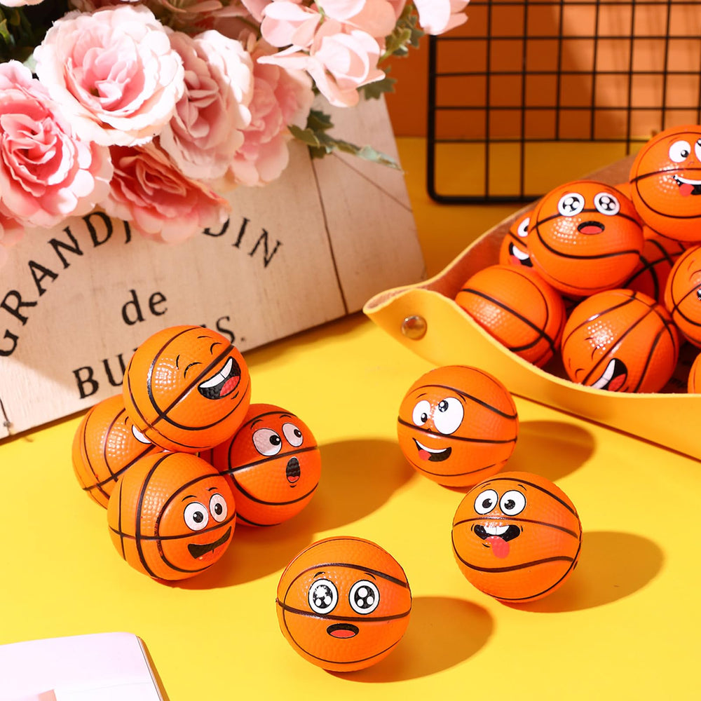 Arrowbash mini basketball stress ball with winking face offers a quick reset