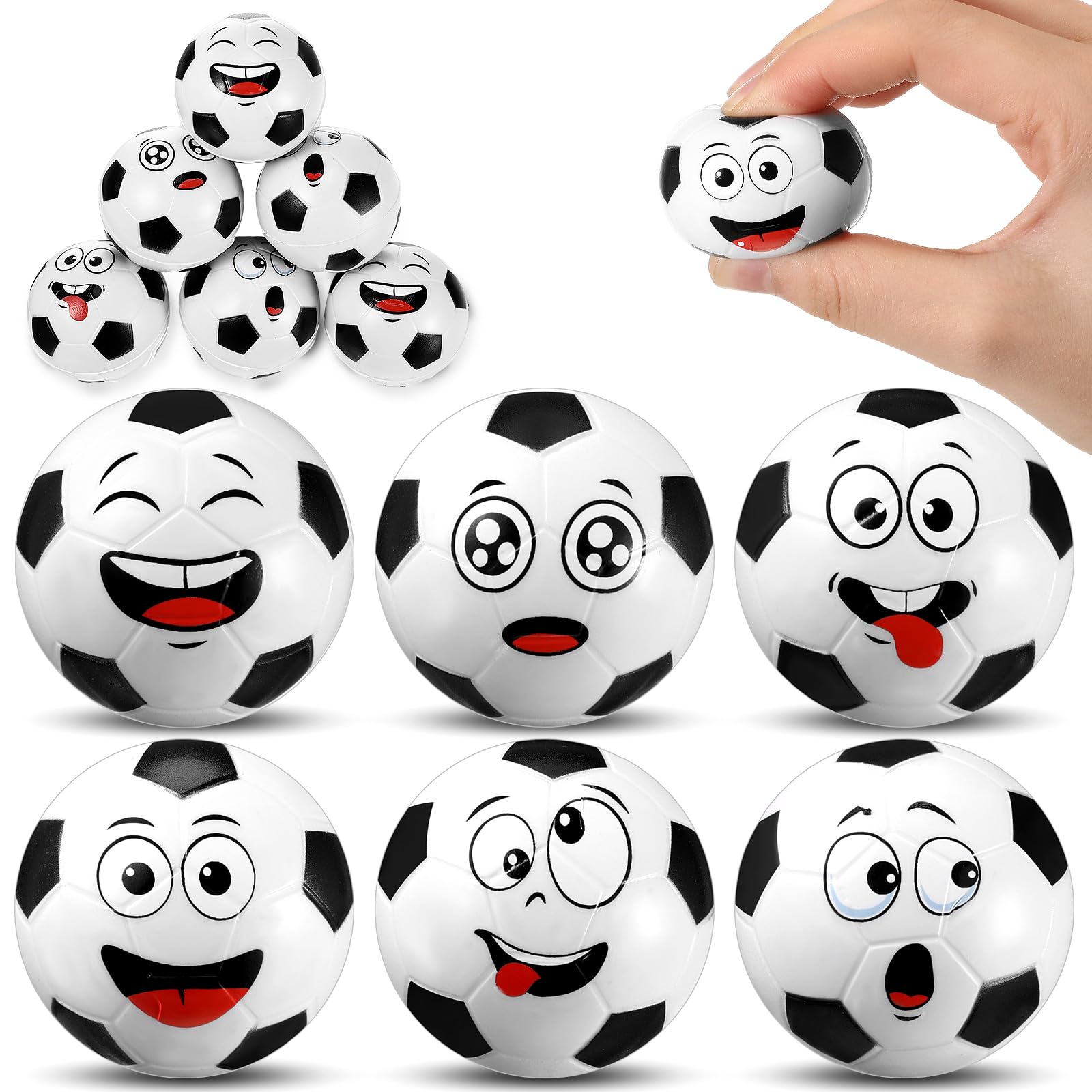 Arrowbash mini soccer stress ball face-01, playful stress relief for kids and adults