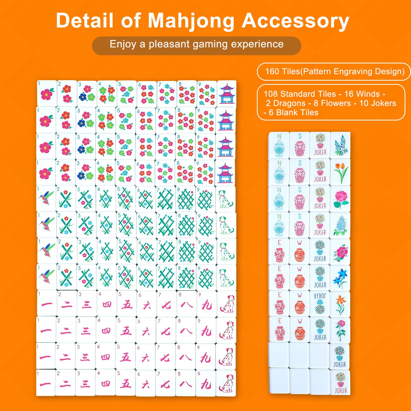 Arrowbash orange-backed tiles highlight bold color for quick identification during play.