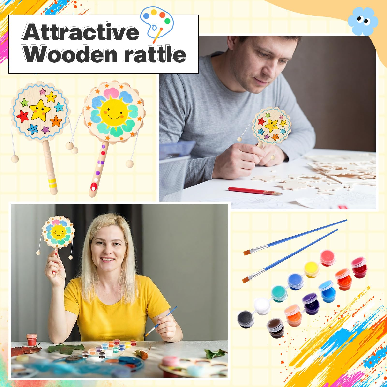 Arrowbash portable wooden rattle set is compact and easy to carry during on-the-go creativity.