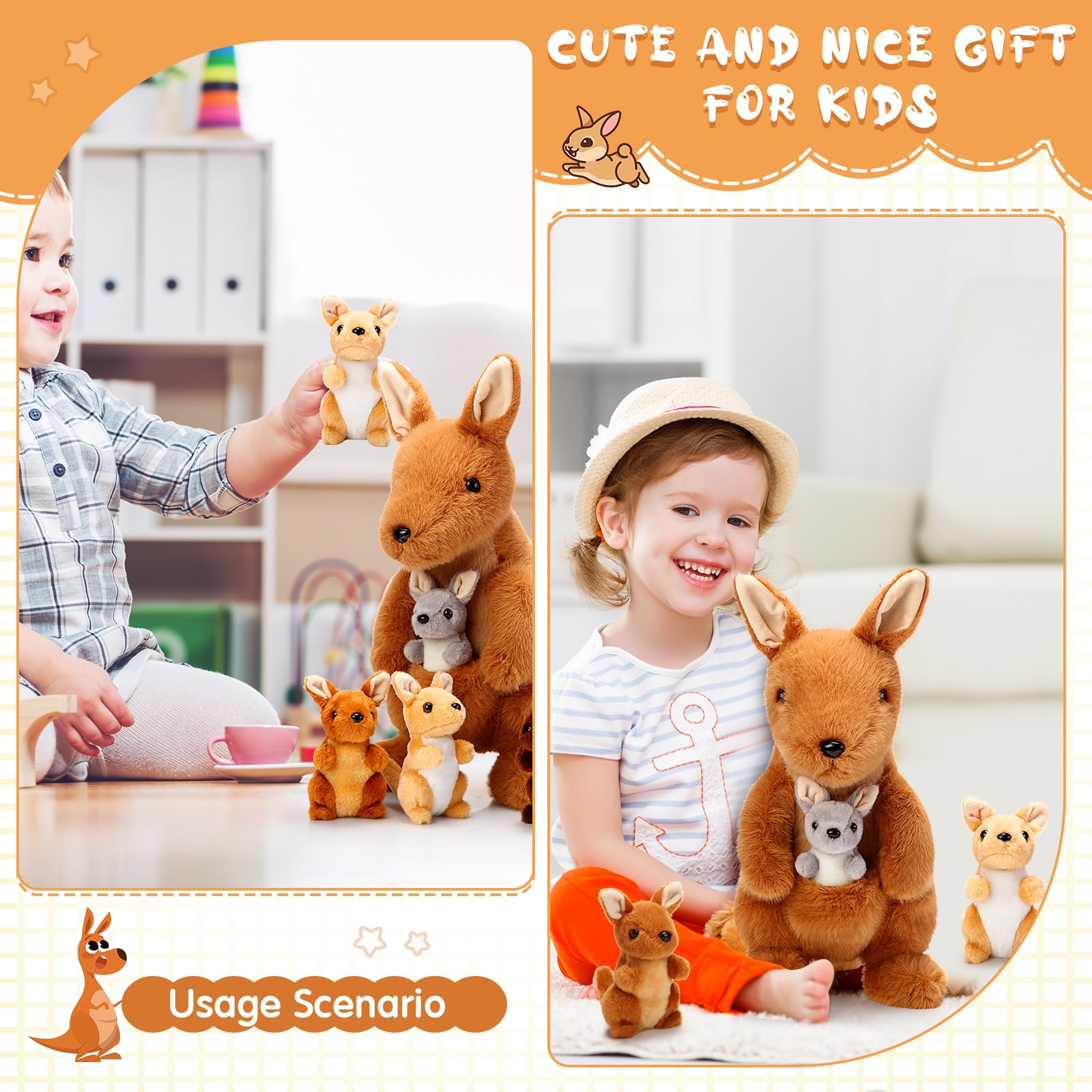 Arrowbash display-ready set showcases a charming kangaroo family for gift-ready presentation.