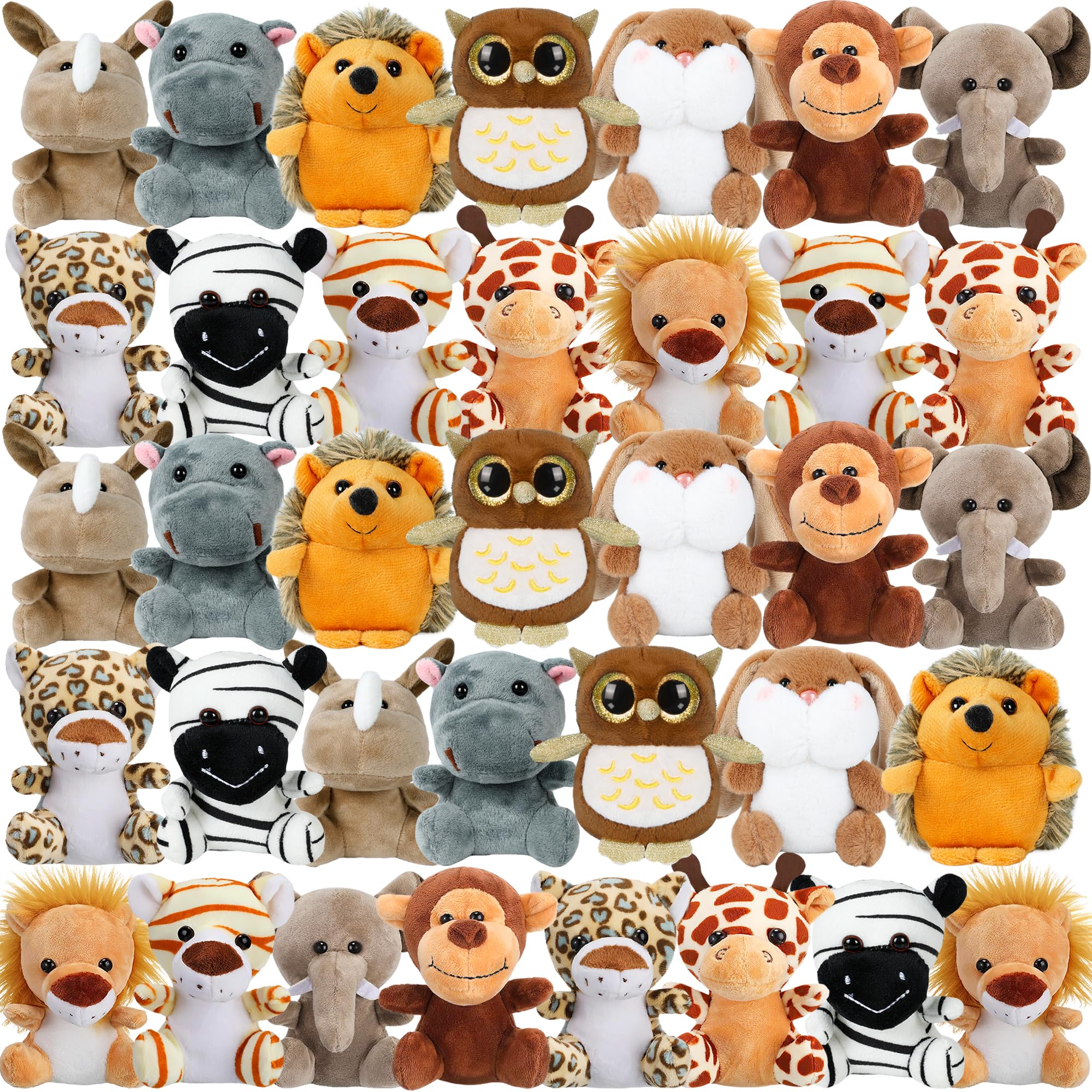 Arrozon mini plush animals variety pack; soft textures for kid-friendly play and gifting.