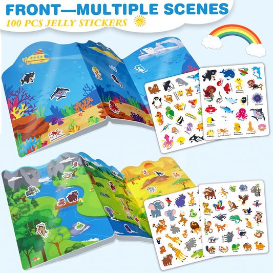 ArRuKi KIDS Ocean World stickers closeup—vibrant jelly textures spark imaginative play.