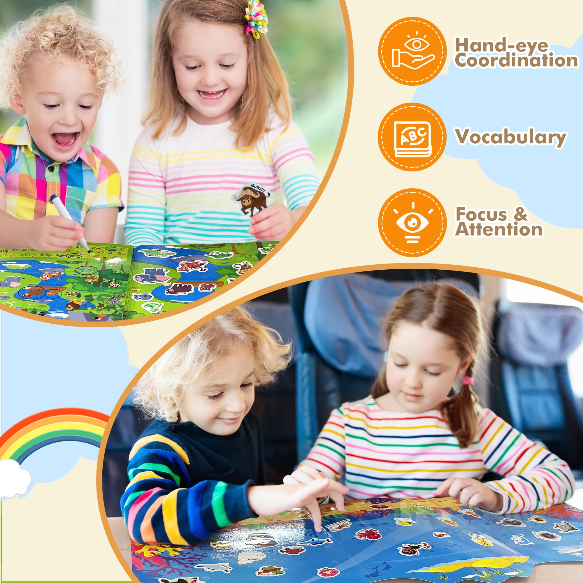 ArRuKi KIDS Portable sticker book pouch—compact, mess-free on the go.