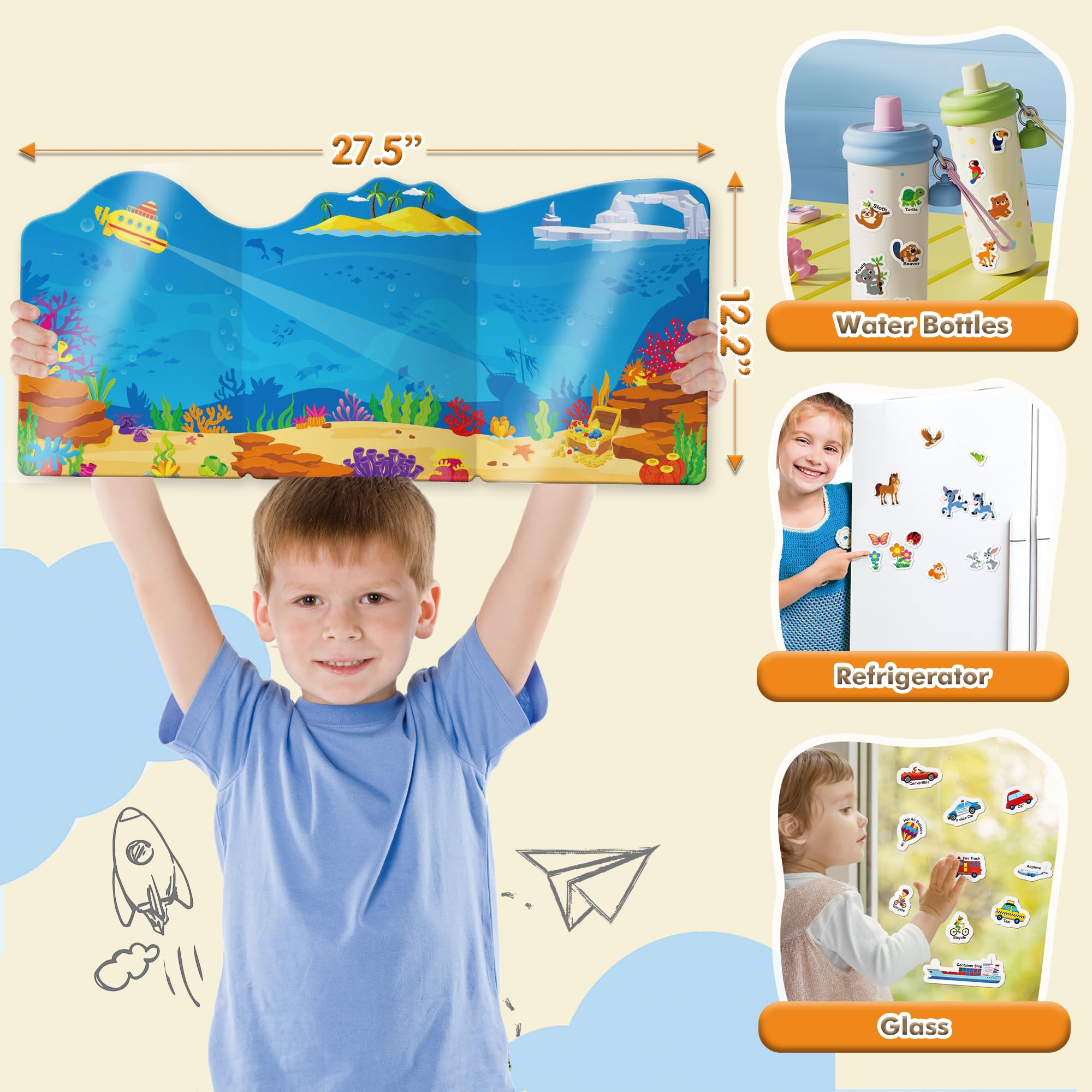 Arruki Kids sticker book with rounded corners for safety.