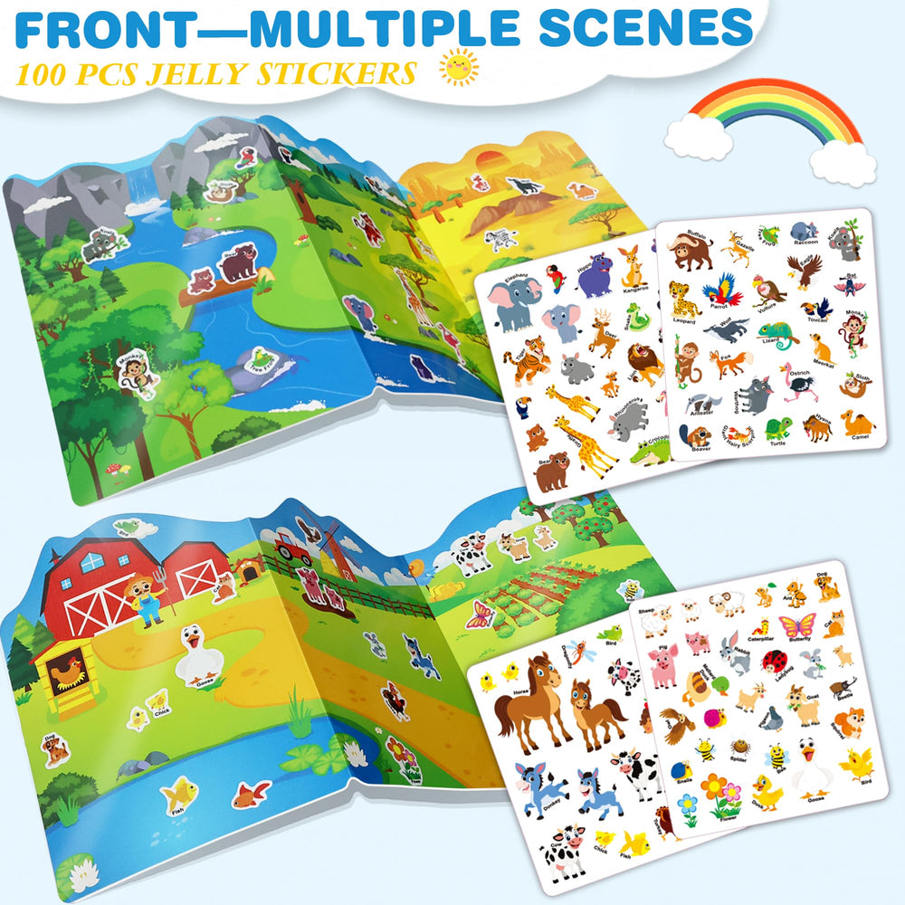 ArRuKi KIDS safari sticker book cover with vibrant wildlife scenes