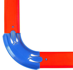 ARSUNOVO 90-degree banked turn connectors in blue for stable racing.