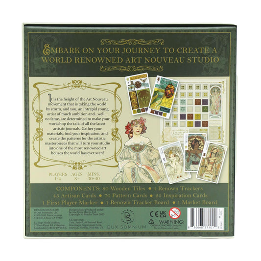 ART NOUVEAU ARTISTRY game board setup with vibrant motifs inviting quick play.