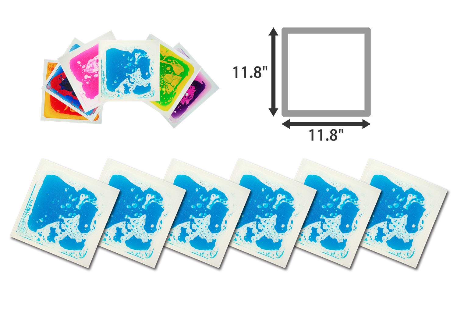 Art3d blue liquid play tile for sensory-rich kids' activities