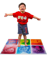 Art3d liquid-filled surface offers colorful interaction on kids' play areas.