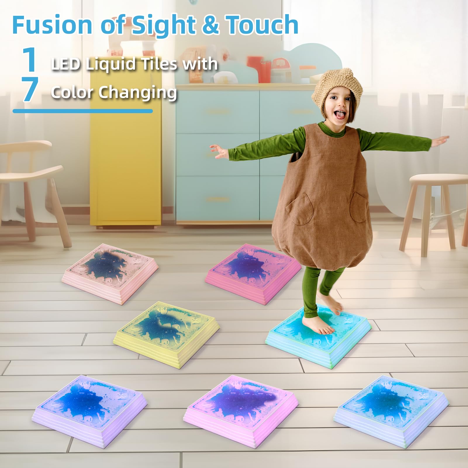 Art3d decorative tile adds ambient lighting to home décor.