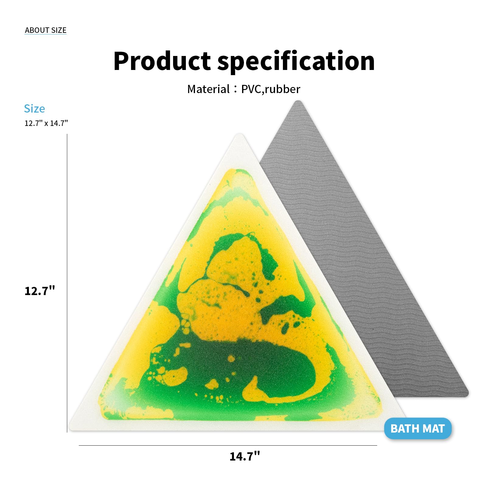 Art3d triangle liquid sensory tile used in kids' rooms for play and learning.