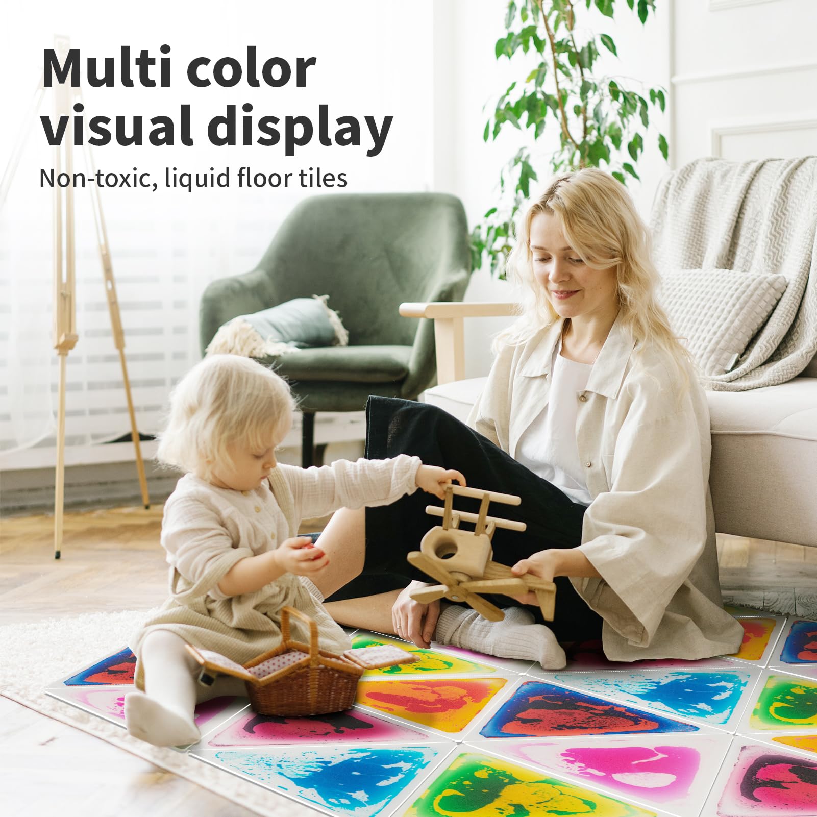 Art3d triangle liquid sensory tile vibrant motion display for visual engagement.