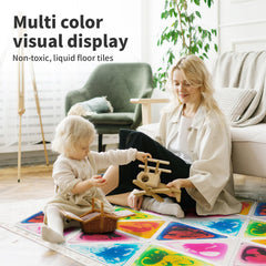 Art3d triangle liquid sensory tile vibrant motion display for visual engagement.