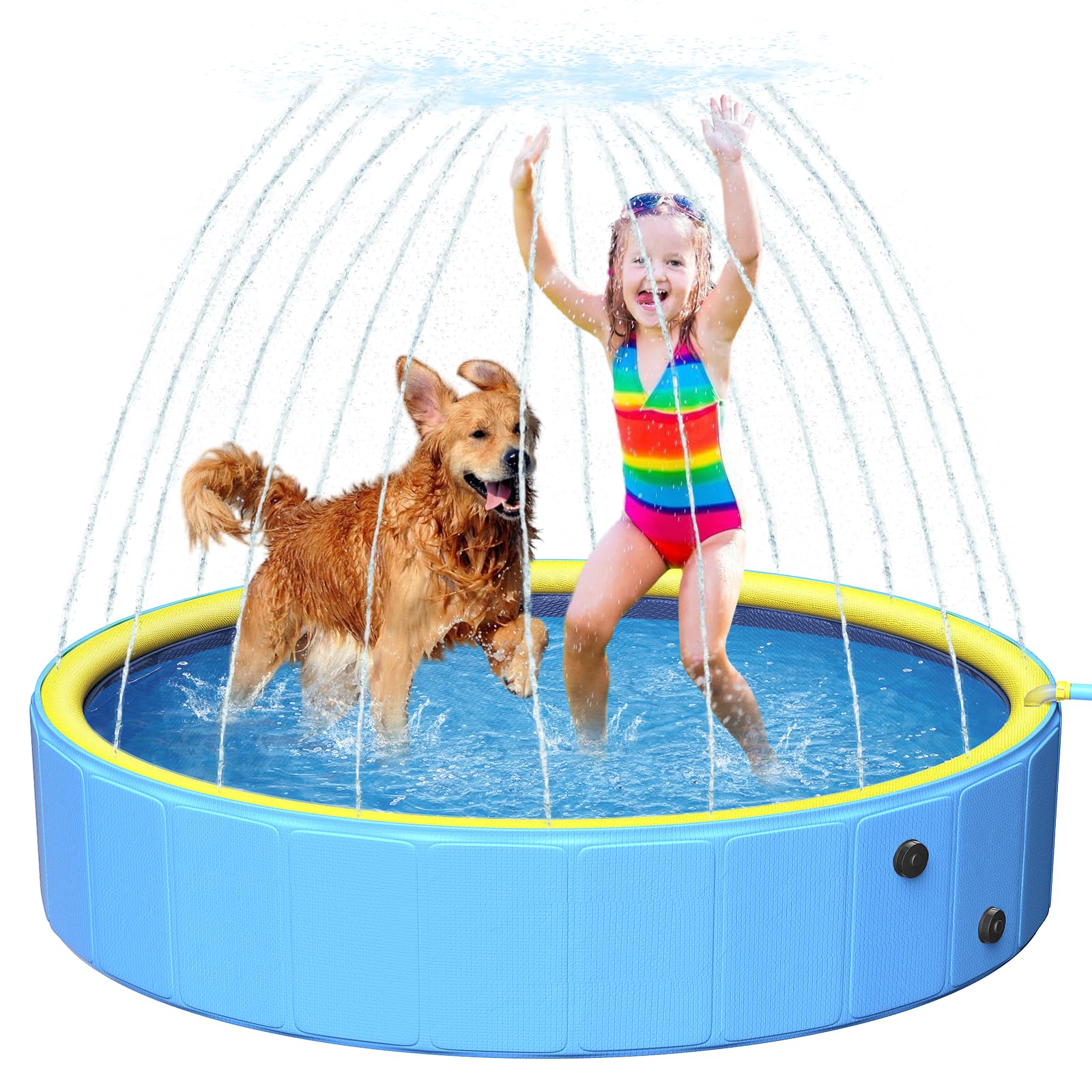 Artcool 63-inch large dog pool provides a spacious play area for kids and pets.