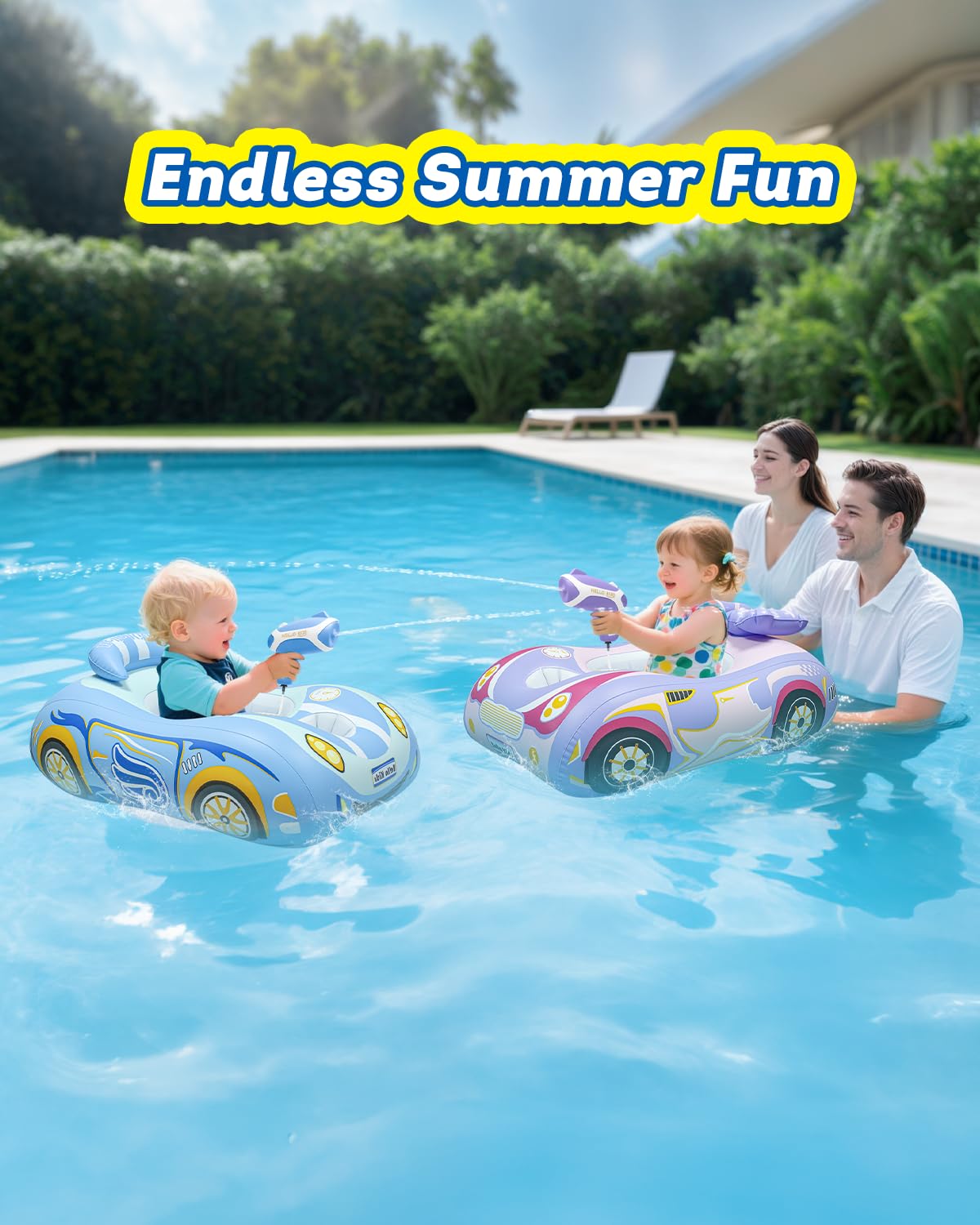 artcool racing themed toddler float in blue supports stable, imaginative play.