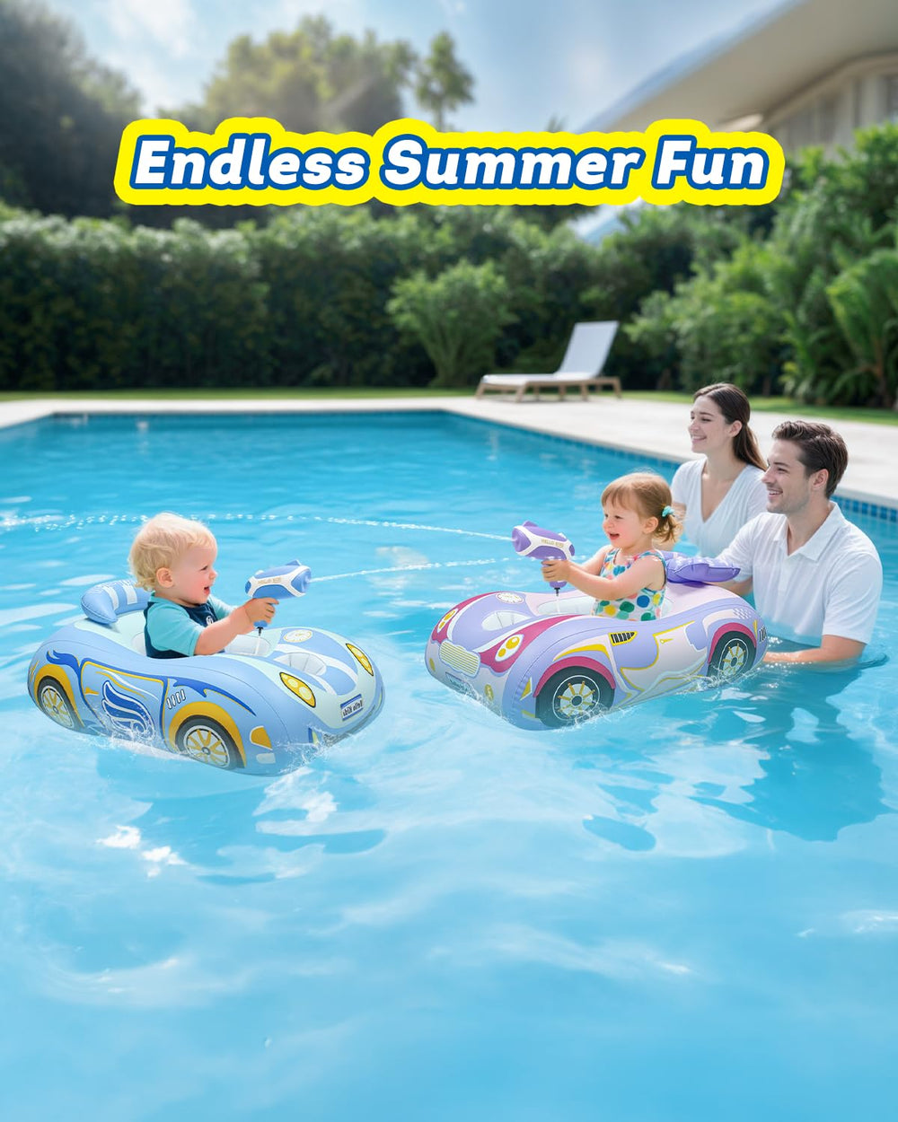 artcool racing themed toddler float in blue supports stable, imaginative play.