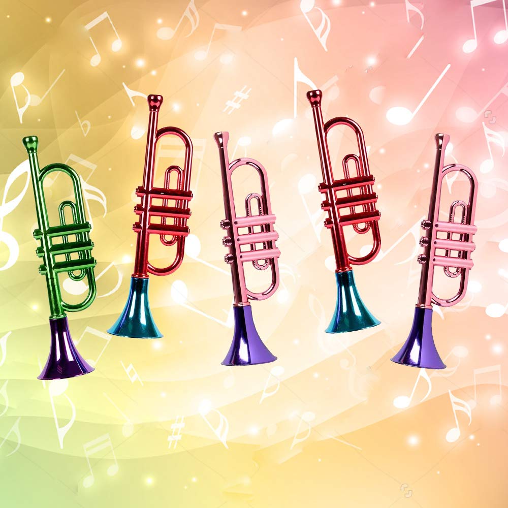 ArtCreativity 13-inch green metallic trumpet, simple play for young children