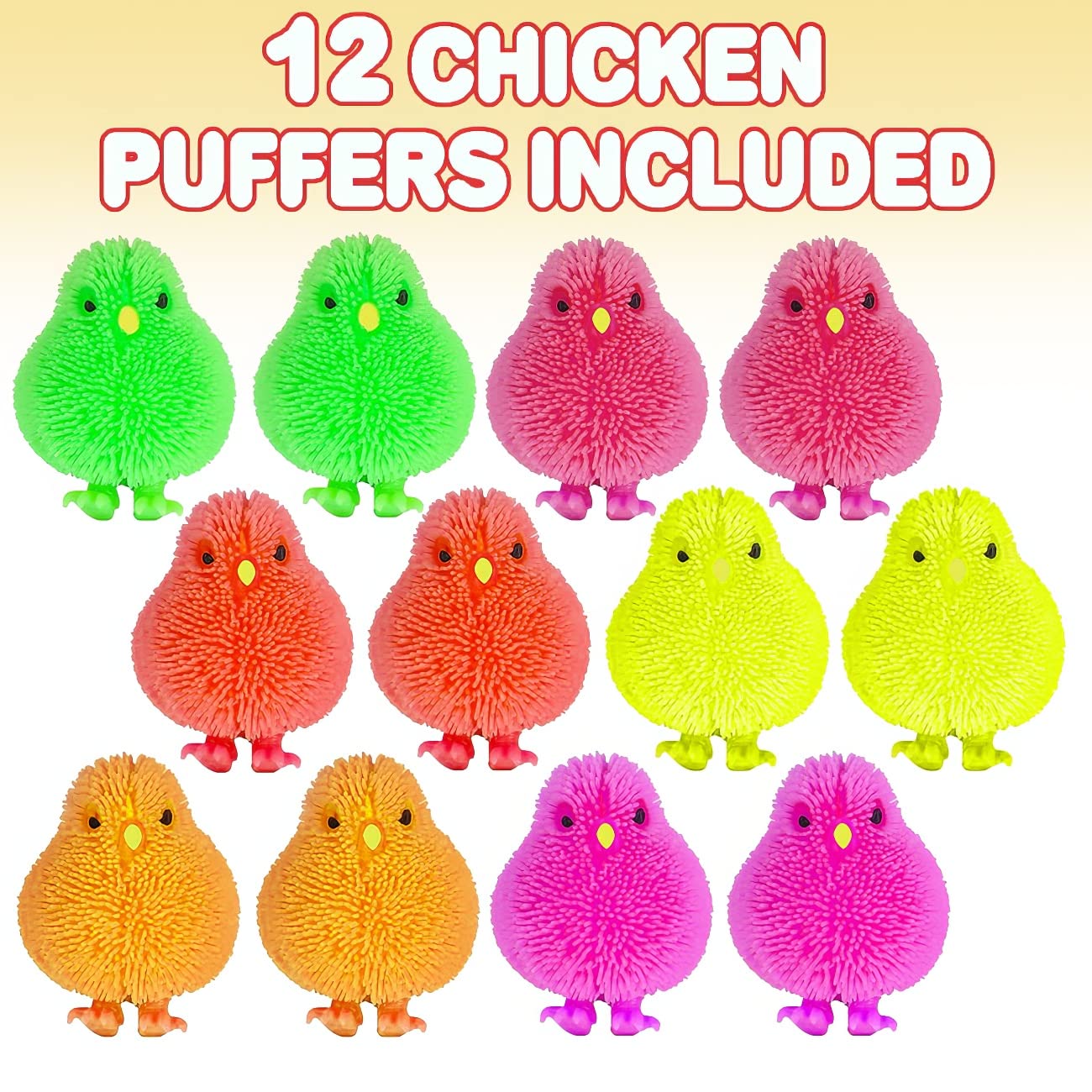 ArtCreativity chicken puffer pack12 ready for Easter egg hunts and party favors.