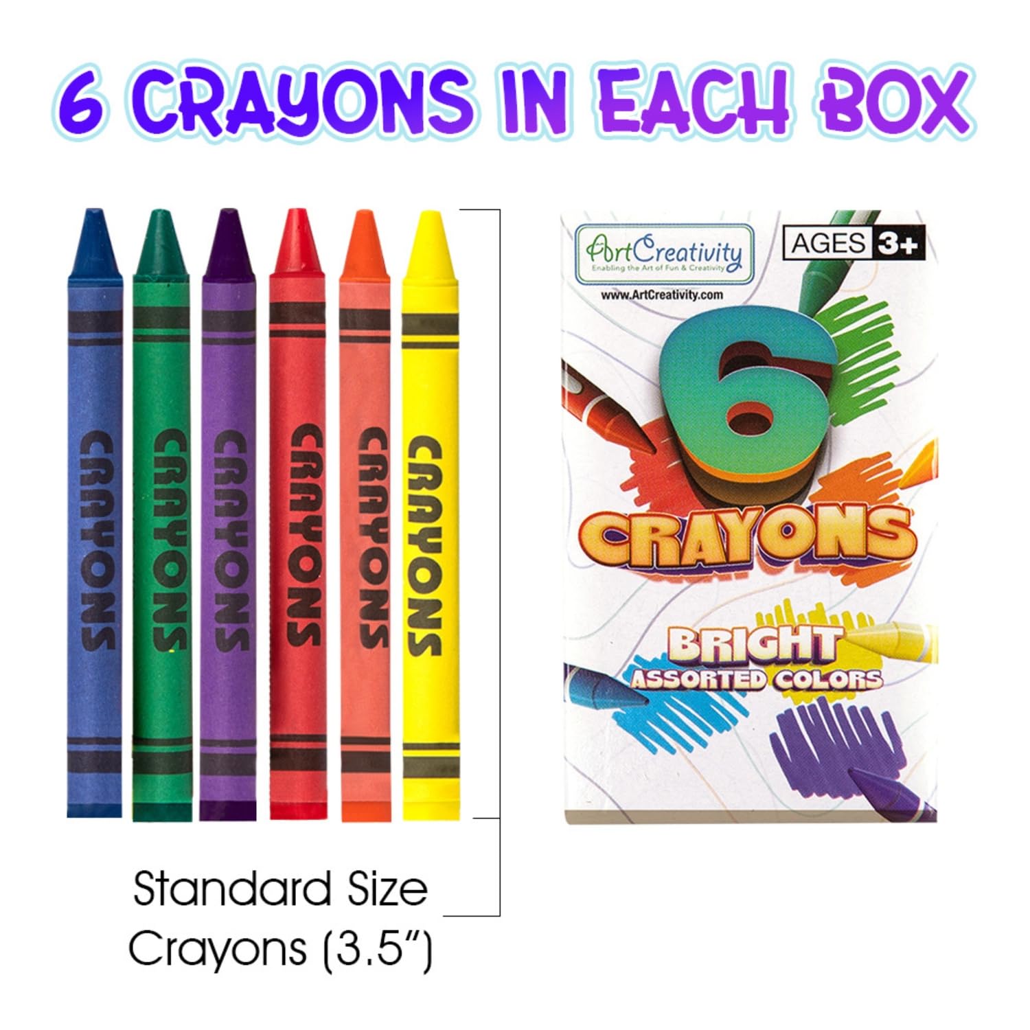 ArtCreativity six-color crayon box ideal for quick art projects