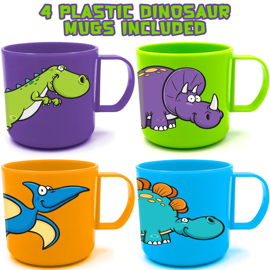ArtCreativity orange dinosaur mug ideal for colorful drinks and favors