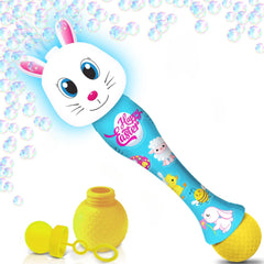 ArtCreativity Easter Bunny Bubble Wand front view with LED lights for playful outdoor fun