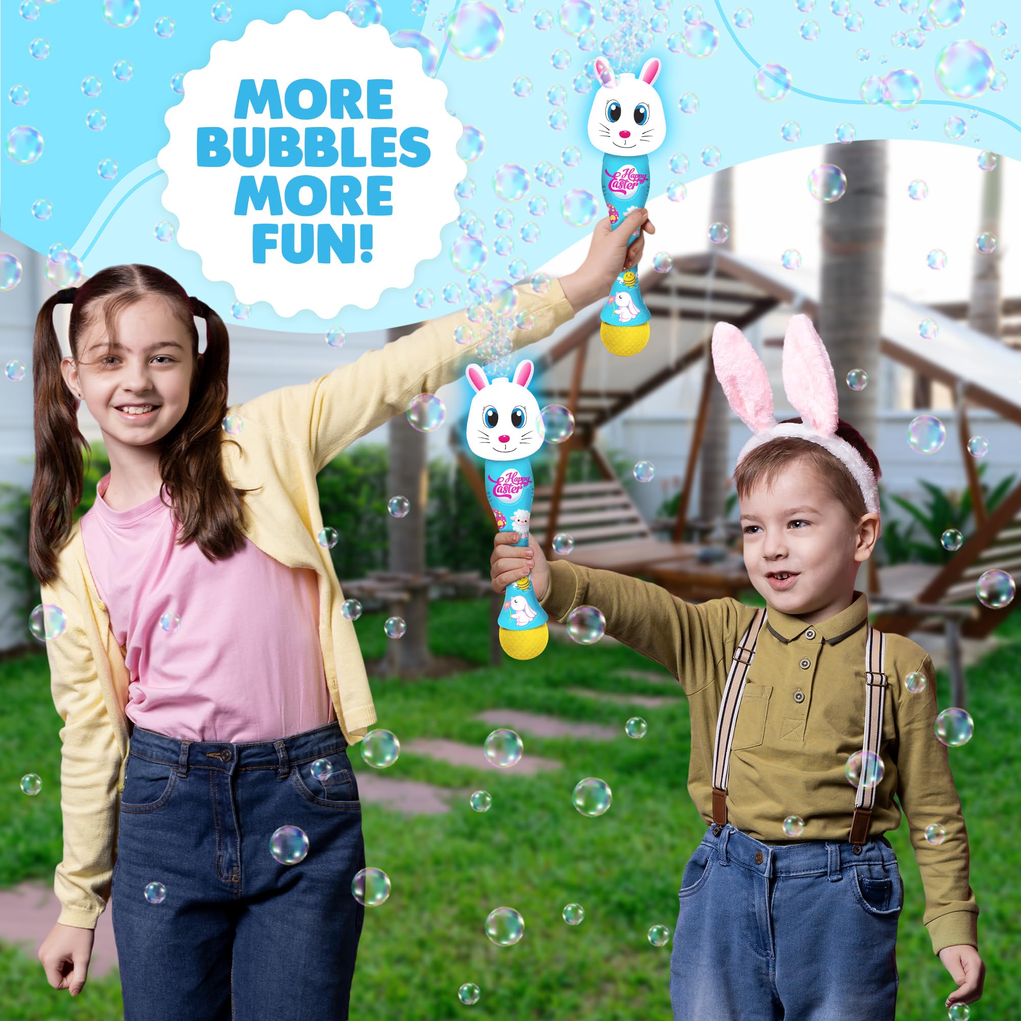 ArtCreativity Easter Bunny Bubble Wand gift-ready packaging for holidays and parties