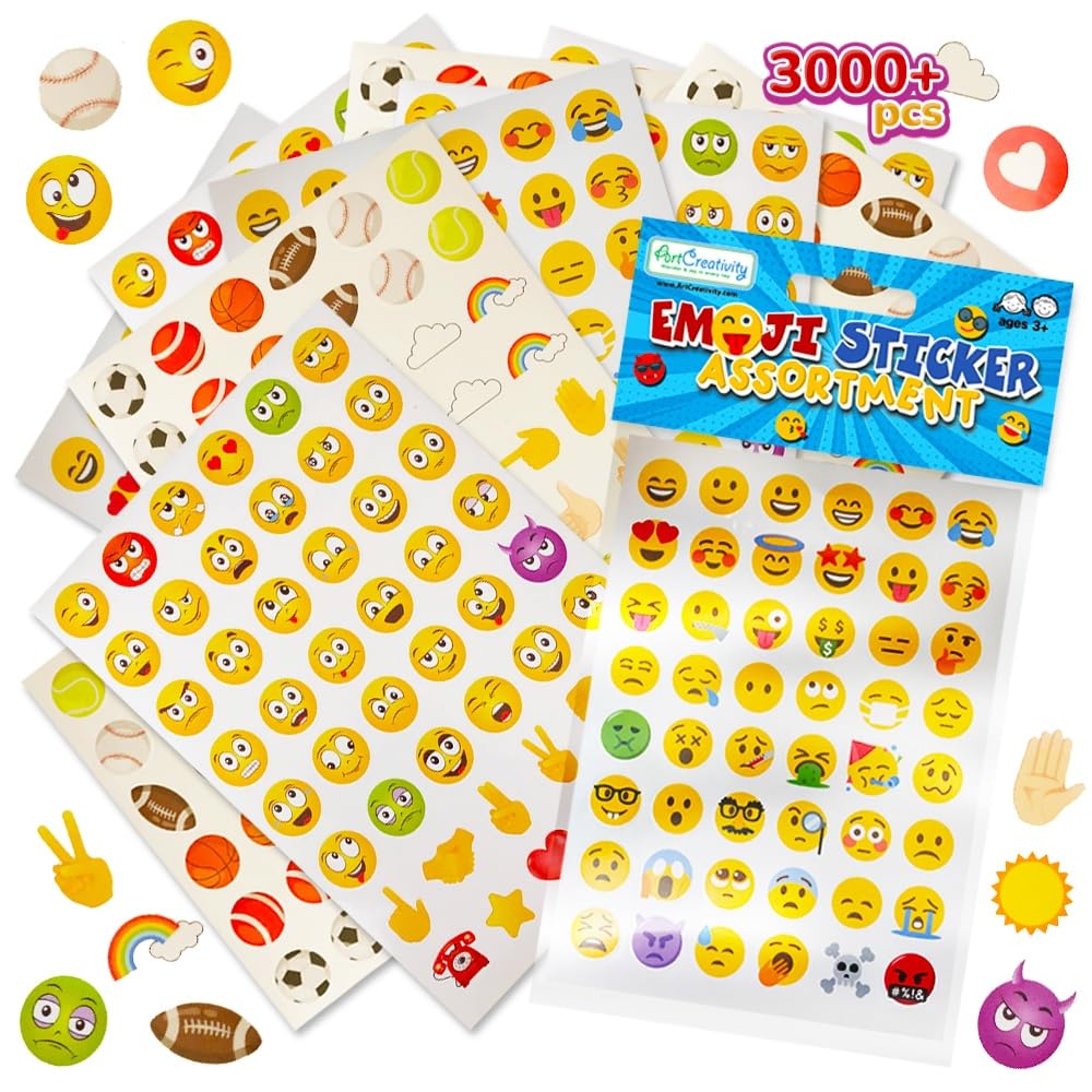 ArtCreativity emoticon sticker collection for kids' crafts and rewards