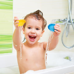 Family-design eggs with friendly faces spark storytelling during bath time