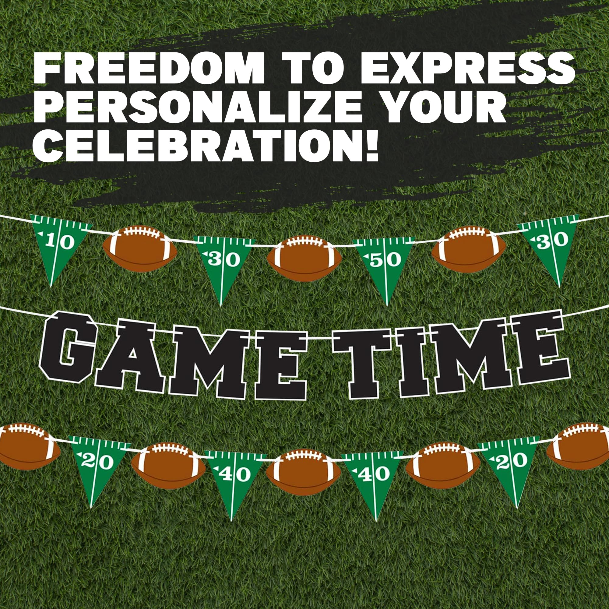 ArtCreativity football string banner creates festive tailgate atmosphere